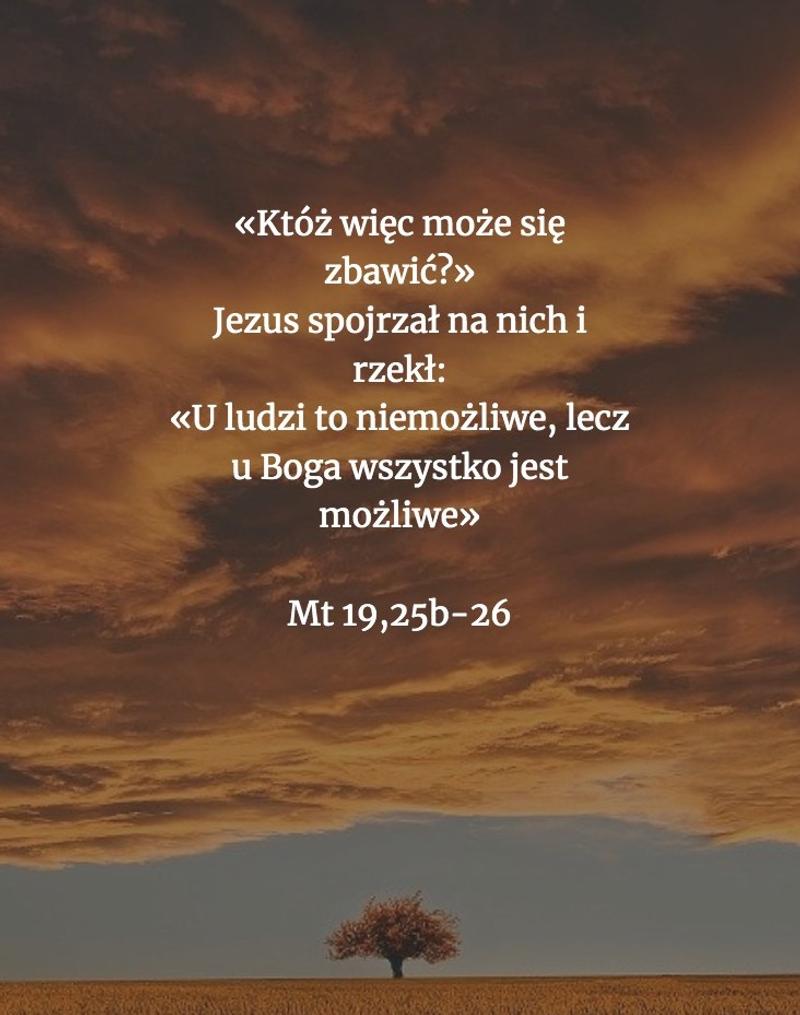 Cytat z Biblii [Mt 19, 25b-26]