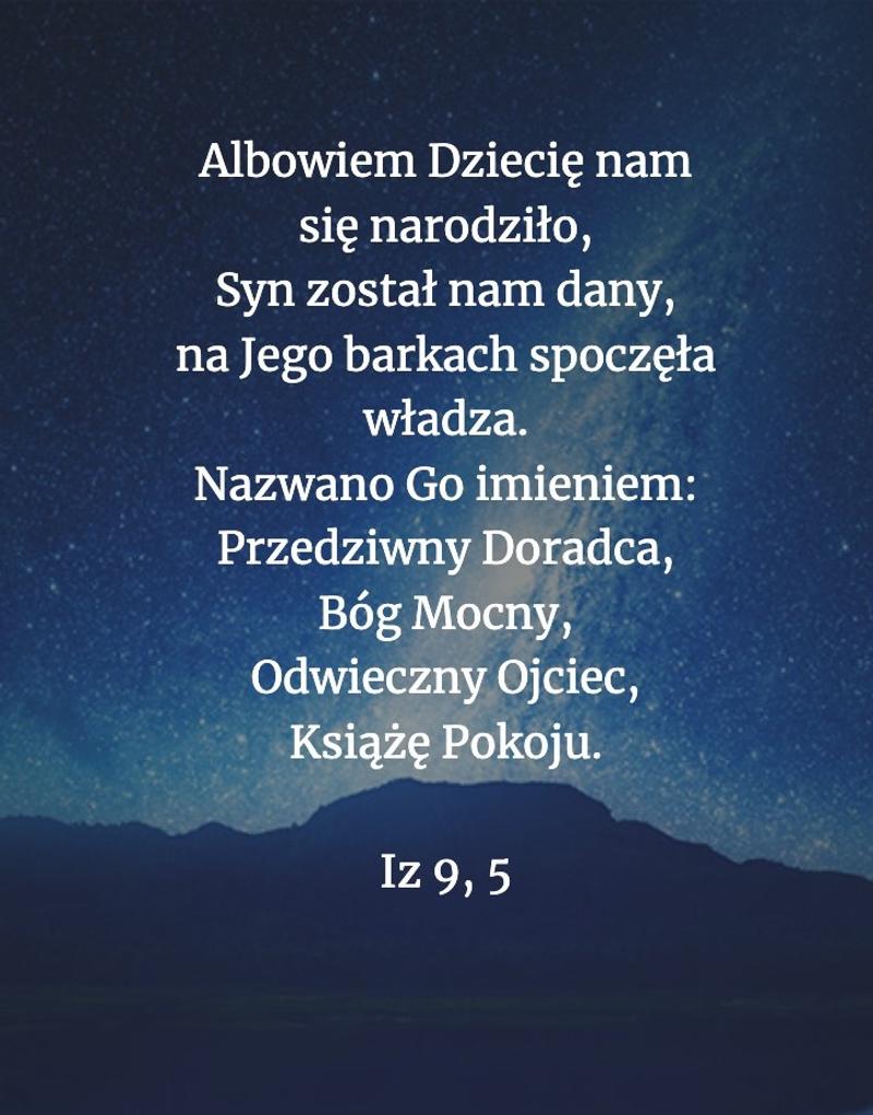 Cytat z Biblii [Iz 9, 5]
