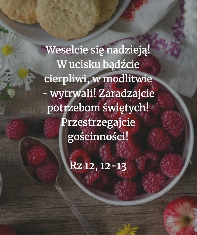 Cytat z Biblii [Rz 12, 12-13]