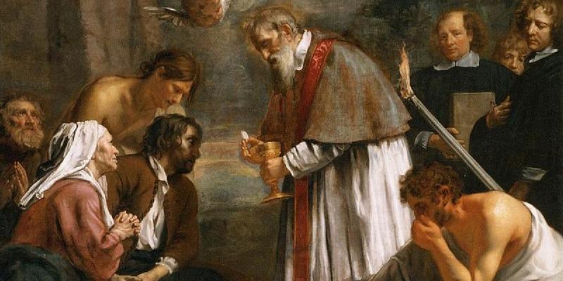 Jacob van Oost le Jeune, Saint Macaire de Gand venant au secours des pestiférés