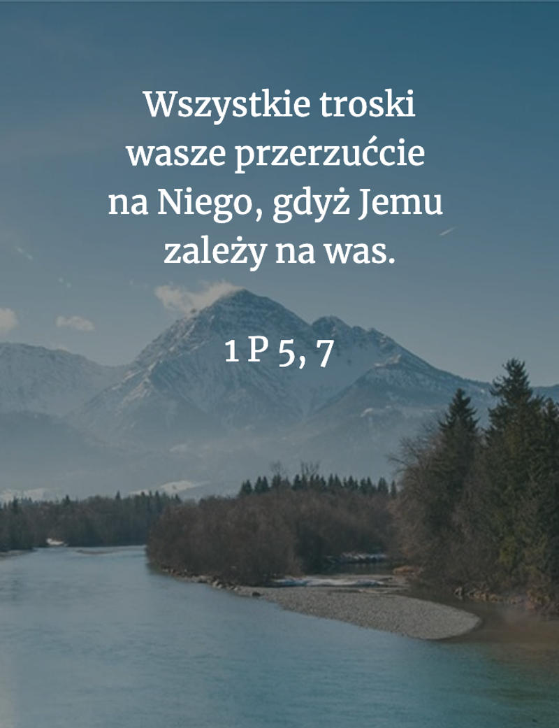 Cytat z Biblii [1 P 5, 7]