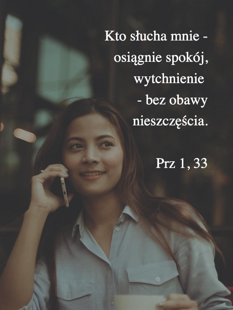 Cytat z Biblii [Prz 1, 33]