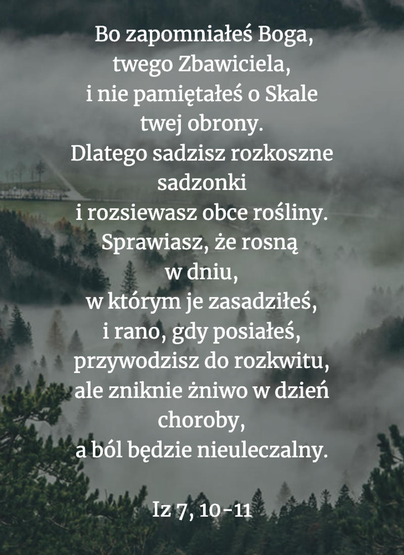 Cytat z Biblii [Iz 7, 10-11]