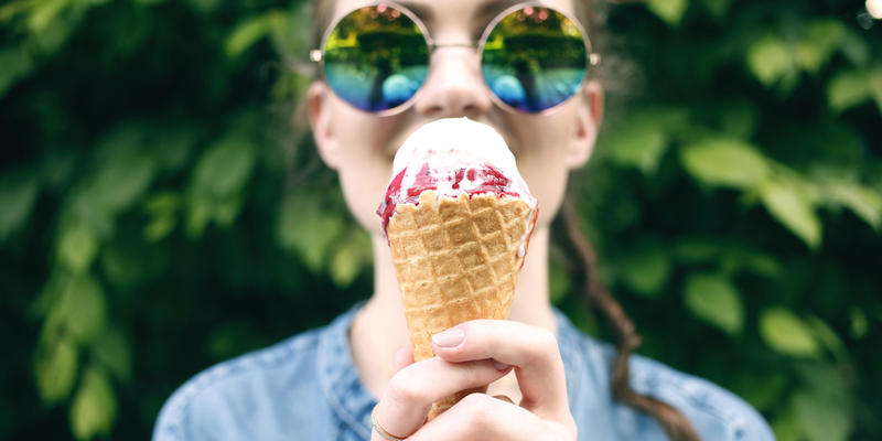 GIRL, EAT, ICE CREAM