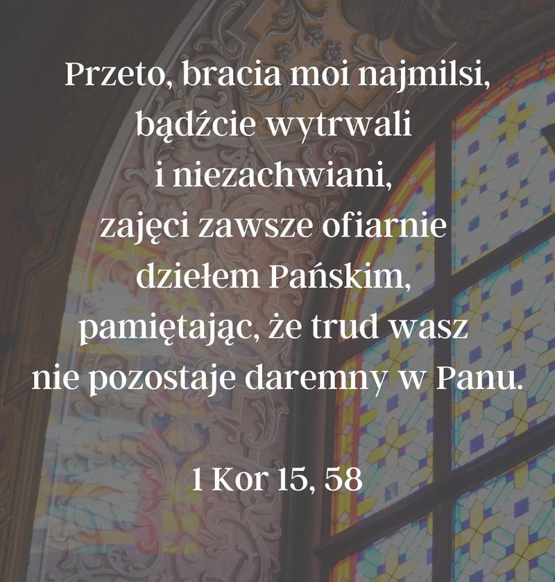 Cytat z Biblii [1 Kor 15, 58]