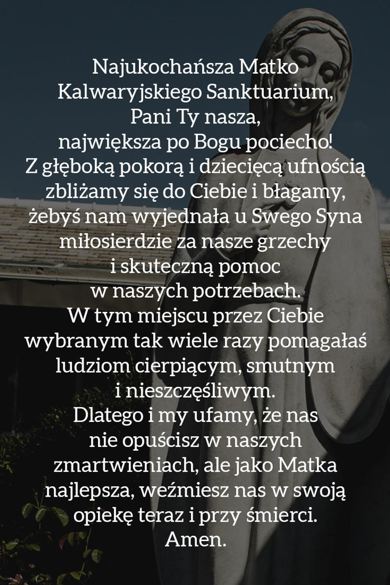 Modlitwa do Matki Bożej Kalwaryjskiej