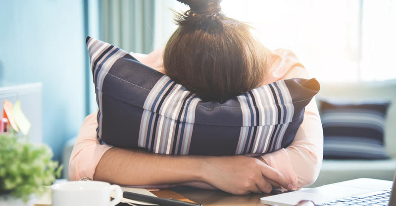 exhausted woman