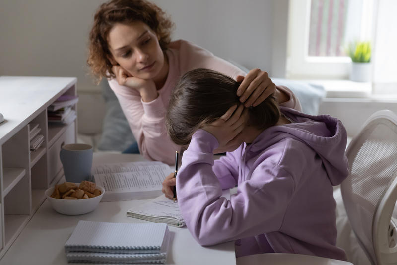 MOTHER DAUGHTER SCHOOL TIRED