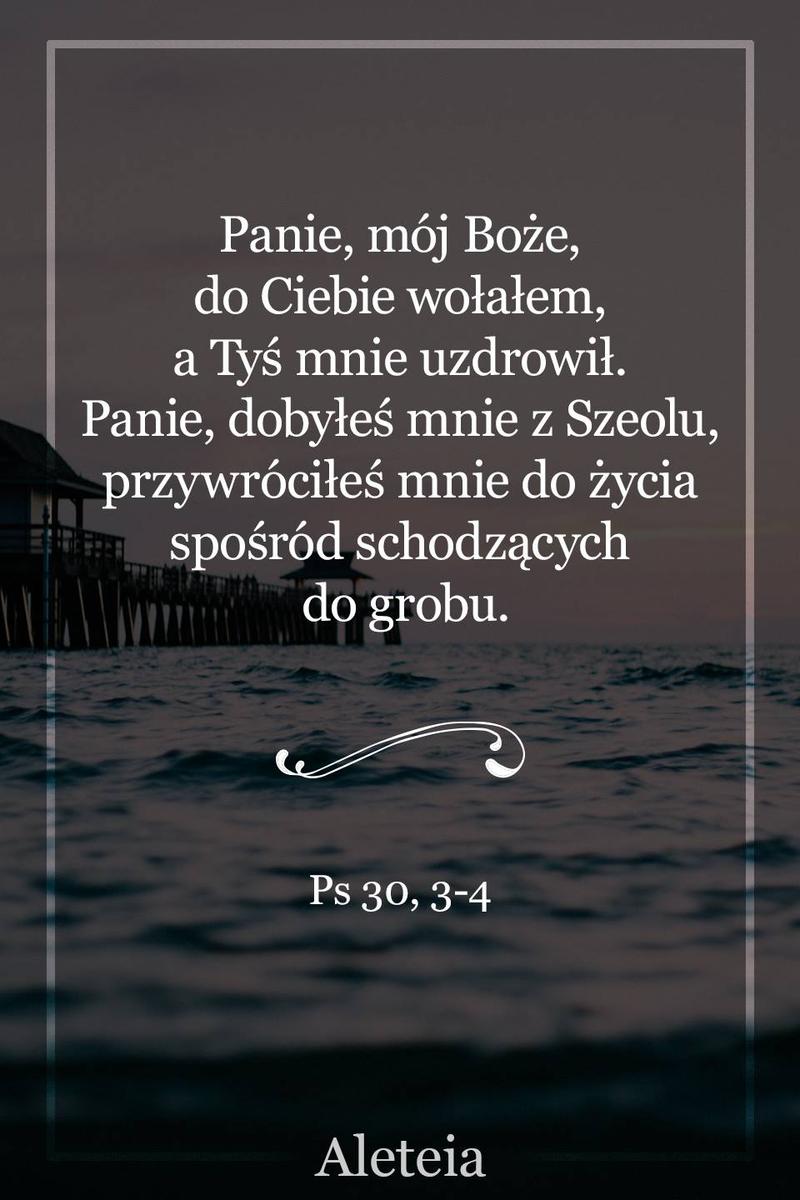 BBQ_PS30_3-4.jpg - Aleteia Polska Panie, mój Boże, do Ciebie wołałem, a Tyś mnie uzdrowił. Panie, dobyłeś mnie z Szeolu, przywróciłeś mnie do życia spośród schodzących do grobu. Ps 30,3-4