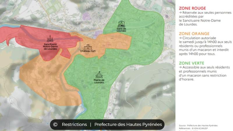restrictions de circulation Lourdes visite du Pape